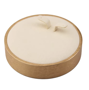 Support de présentation de bijoux en microfibre de luxe avec base ronde portable et revêtement en daim pour bagues, boucles d'oreilles, colliers, bracelets - Product Image 3
