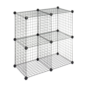 Home DIY <strong>4</strong> <strong>Cubes</strong> Small Pet Wire Grid Cage <strong>Cube</strong> Display Wire <strong>Cube</strong> <strong>Storage</strong> - Product Image 1