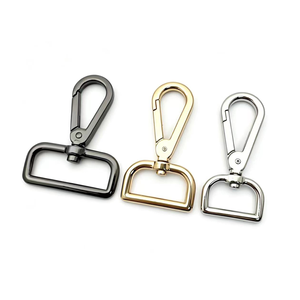 Accessoires de fabrication de sacs : Mousquetons en métal argenté 20mm, 25mm, 38mm et Mousquetons pivotants en métal doré 3/4'', 1'', 1.5'' <span class=keywords><strong>pour</strong></span> sacs à main et pochettes - Product Image 1