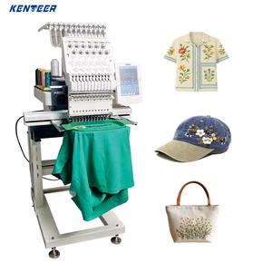 Máquina de bordar automática Kenteer de 12 agujas, de una sola cabeza, para camisetas con cuello en Y, incluye núcleo de costura y motor para maquinaria de confección. - Product Image 4