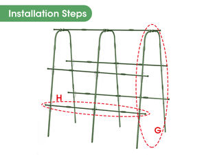 Treillis en acier inoxydable écologique 120*120 noir en forme de U pour plantes grimpantes avec filet de jardin pour légumes - Product Image 3