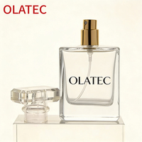 Botella de Perfume Rectangular Vacía de 30 ml, Estilo Francés, Personalizada y Profesional, de Vidrio Recargable con Tapa de Rosca y Personalización