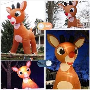 Decoración Navideña para Exteriores, <span class=keywords><strong>Reno</strong></span> Inflable Rojo de Nariz Roja, <span class=keywords><strong>Rudolf</strong></span> - Product Image 6