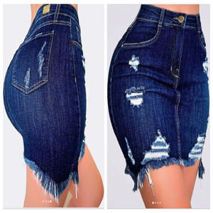 กระโปรงผ้ายีนส์แฟชั่นฤดูใบไม้ร่วงสำหรับผู้หญิงกระโปรงทรงดินสอมีกระดุมเอวสูงมีรอยขาดที่สะโพกสำหรับผู้หญิงกางเกงยีนส์ลำลองฤดูร้อน - Product Image 1