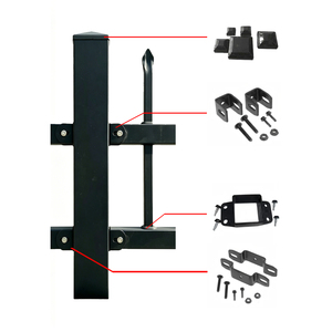Nouvelle clôture de jardin en acier moderne, panneaux de clôture en acier galvanisé noir 6x8 avec pointes de sécurité - Product Image 3