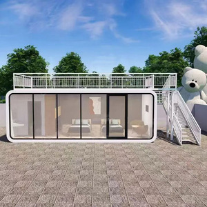 Cabine Apple modulaire moderne de luxe pour maisons en conteneur Panneau sandwich pour centre commercial scolaire Maisons capsule préfabriquées de haute qualité - Product Image 5