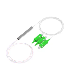 Factory price 1X2 ,1x4, 1x8, 1x16 PLC fiber optical splitter with connector Pigtail fiber optic PLC Splitter