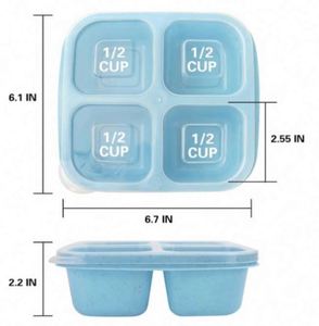 Finorder Lot de 4 Boîtes à Collation Micro-ondables pour Camping en Fibre de Paille de Blé, Boîte à Bento Réutilisable à 4 Compartiments, Vaisselle - Product Image 6