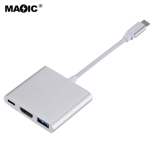 High Speed Type C 3 in 1 Adapter 3 in 1 USB Type C Hub with HDMI 4K USB3.0 and PD for MacBook Chromebook and Nintendo Switch