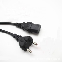 1m Noir 250V/16A KC 2Pin vers C13 Corée Cordon d'alimentation HO5VV-F 2x1.0mm2
