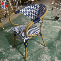 Fauteuil en rotin bleu marine Fauteuil de bistrot Cafe Shop Fauteuil Mobilier