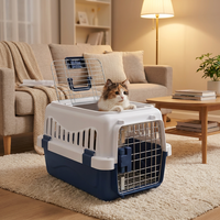 Cage de transport portable pour animaux de compagnie avec poignée supérieure, respirante à 360°, en plastique solide, pour petits et moyens oiseaux, petits animaux, boîte de voyage aérien