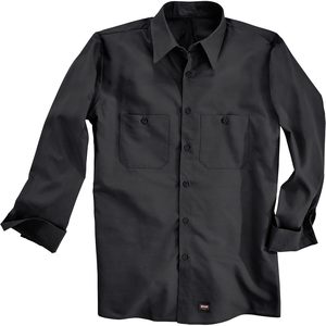 Combinaison de couleurs noire et rouge Chemise de travail Mimix à manches longues pour hommes, large/longue personnalisée - Product Image 4