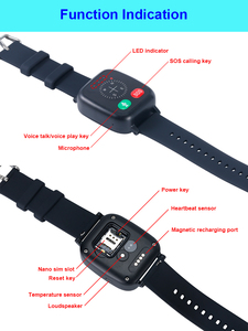 Trẻ em người già chăm sóc sức khỏe thông minh 4G GPS Vòng đeo tay Tracker SOS + giọng nói talkback + Nhịp tim + Nhiệt độ Giám sát GPS Đồng hồ định vị - Product Image 5