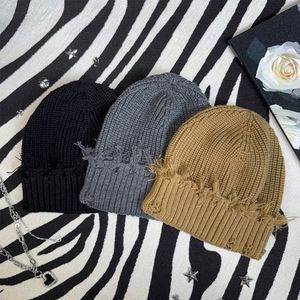 Bonnet tricoté chaud unisexe style streetwear américain, motif déchiré, pour l'hiver, style hip-hop punk - Product Image 3