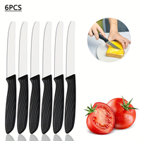 Ensemble de couteaux à steak professionnels 7 couleurs, couteau utilitaire en acier inoxydable dentelé, couteau à tomates pour la maison et la cuisine des restaurants