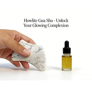 Herramienta de Masaje Gua Sha de Howlite Turquesa Blanca de Alta Calidad para Terapia Facial y Corporal - Product Image 1