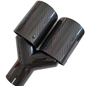 Leistung Dual Carbon Faser schwarz m Leistung Auspuff Doppel Schall dämpfer Spitzen für BMW - Product Image 2