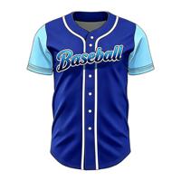 Kaos Olahraga Fashion Terlaris Cepat Kering Kancing Poliester Cetak Sesuai Pesanan Bernapas Jersey Baseball Dewasa Unisex