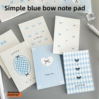 Journal de bricolage de grande valeur avec couverture de nœud papillon bleu A7 papier imprimé pour reliure à coudre non collante nouvelle petite taille de cahier A3
