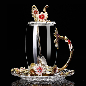 Taza de Agua Esmaltada, Resistente a Altas Temperaturas, Taza de Cristal, Ligera, de Lujo, Transparente, para Té, Regalo Festivo - Product Image 5