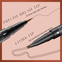 Crayon pour les yeux noir à double embout à quatre pointes, crayon pour les sourcils imperméable, microblading, crayon pour les sourcils longue durée, marque privée