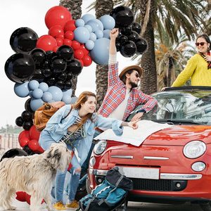 Ballons de Voiture de Course en Latex, Kit de Guirlande d'Arche, Ballons de Fête Rouges et Noirs pour Garçon, pour Fête Prénatale, 95 Pièces - Product Image 5