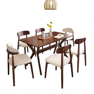 Mesa de Comedor Moderna de Madera Maciza, Mesa de Cocina Rectangular de Madera, Muebles para Sala de Estar, Apartamento, Hotel - Product Image 3