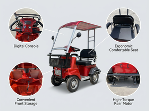 Voiturette électrique monoplace 60V, autonomie 41-59 km, avec auvent solaire, pour club de <span class=keywords><strong>golf</strong></span>, complexe hôtelier, navette à basse vitesse - Product Image 4
