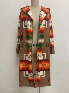 Cardigan à motif aztèque imprimé pour femme, grande taille, à capuche, manches longues, manteau tribal avec poches 2026 - Product Image 6