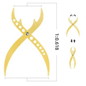 Règle à sourcils en acier inoxydable Microblading PUM Outil de maquillage Proportion d'or Diviseur de sourcils pour le <span class=keywords><strong>dessin</strong></span> permanent des sourcils - Product Image 5