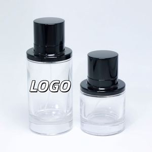 Bouteilles de parfum en verre transparent en gros 50ml 100ml, vaporisateur noir de luxe, sérigraphie, écologiques, anti-fuite, rechargeables - Product Image 1