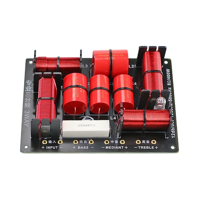 400W 3 Way Crossover Hifi Tweeter Midange Woofer Speaker Crossover 1250H/5000HZ With High-pitched Protection 1PC