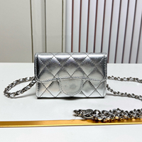 Sac de téléphone portable en cuir léger de luxe avec bandoulière chaîne détachable, étui portefeuille bandoulière pour femme