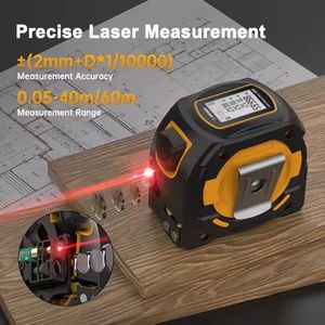 Hộ Gia Đình Dày 5m công cụ xây dựng Laser khoảng cách mét chống rơi chính xác cao tự khóa thép Băng biện pháp - Product Image 2