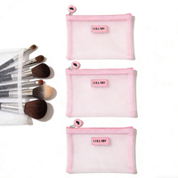 Trousse de Voyage Personnalisée avec Logo, Pochette de Maquillage, Étui Cosmétique en Maille pour Soins de la Peau