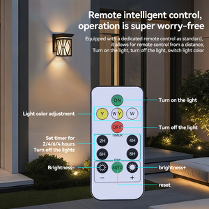 Nueva Lámpara <span class=keywords><strong>Solar</strong></span> LED de Pared para Exteriores, con Control Remoto, Sensor de Luz, 3 Colores Cambiables, Luz de Jardín, Decoración del Hogar, 2W, 1200mAh - Product Image 3