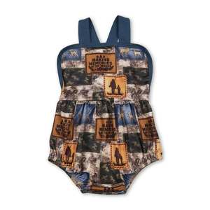 Western Style Baby Boy Hunting Romper Deer Duck <b>Dog</b> Camo Print Sleeveless Bodysuit - Product Image 6