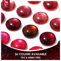Collection de vernis gel œil de chat rubis Vendeeni Noël 36 couleurs, sans TPO ni HEMA, vernis gel magnétique œil de chat rouge personnalisé