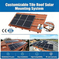 Système de fixation de tuiles solaires sur mesure pour panneaux photovoltaïques résidentiels, support réglable en SUS304 avec kit de rail en aluminium