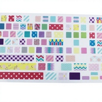 Autocollants pour clavier d'ordinateur imperméables à rayures, chevron et pois, motif dessin animé mignon, créatifs 3D à bulles pour ordinateur portable