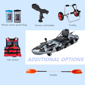 Kayak de Pesca Individual de 8 Pies (2.5m) de Material PE, Resistente y Fácil de Transportar, Listo para Surfear - Product Image 1