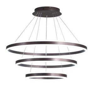 Lustre LED moderne en acier inoxydable doré, contrôle par interrupteur, intensité variable, blanc chaud 3500K, hauteur réglable, Ra90, garantie 5 ans - Product Image 2