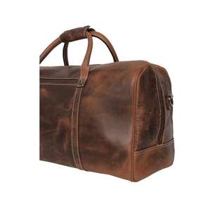 Sac de voyage en cuir véritable pour homme et femme, sac à vêtements, meilleur bagage à main en cuir véritable, sac unisexe de qualité supérieure, fournisseurs premium - Product Image 2