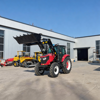 Offres Spéciales : Grand Tracteur Agricole à Quatre Roues Motrices avec Chargeur Frontal et Rétrocaveuse Hydraulique pour Tracteurs