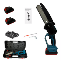 Scie à chaîne électrique sans fil industrielle portable 21V 6 pouces, moteur sans balais 650W, batterie lithium 1.5AH, 5800 tr/min, mini-perche DIY