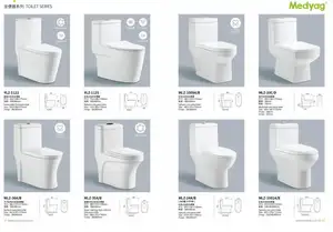 Medyag-closetaburete de cerámica s-trap 220/250/300, Inodoro de una pieza, Inodoro de doble descarga, artículos sanitarios, Inodoro