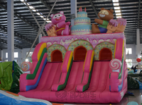 Toboggan gonflable commercial personnalisé pour enfants, château gonflable en PVC pour enfants, toboggan de fête à thème animalier à louer, toboggan à vendre