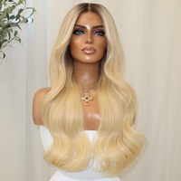 Perruque Lace Front Blonde de Luxe 100% Cheveux Humains Longue Ondulation Souple Blond Miel Raie Centrale Sans Colle Pré-Plumée Ligne de Cheveux Naturelle