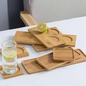 Set di Sottobicchieri <span class=keywords><strong>in</strong></span> <span class=keywords><strong>Legno</strong></span> Ecologici Personalizzati, Portabicchieri per Bevande e Protezione Quotidiana del Piano della Tavola - Product Image 1